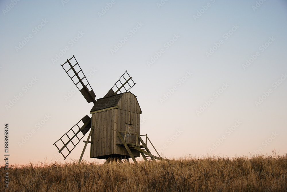 Fototapeta premium Traditional wooden windmill