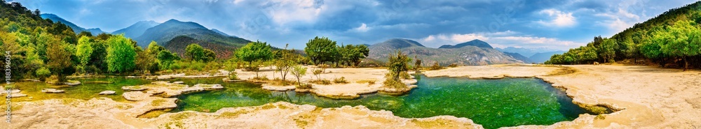 Obraz premium Landscape of Shangri-La, Located in White Water, Shangri-La, Deqen, Yunnan, China.