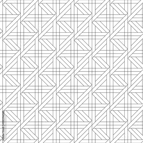 Geometric ornament. Black and white seamless pattern