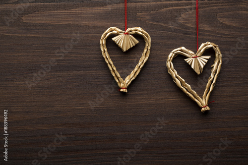 heart on the wooden background
