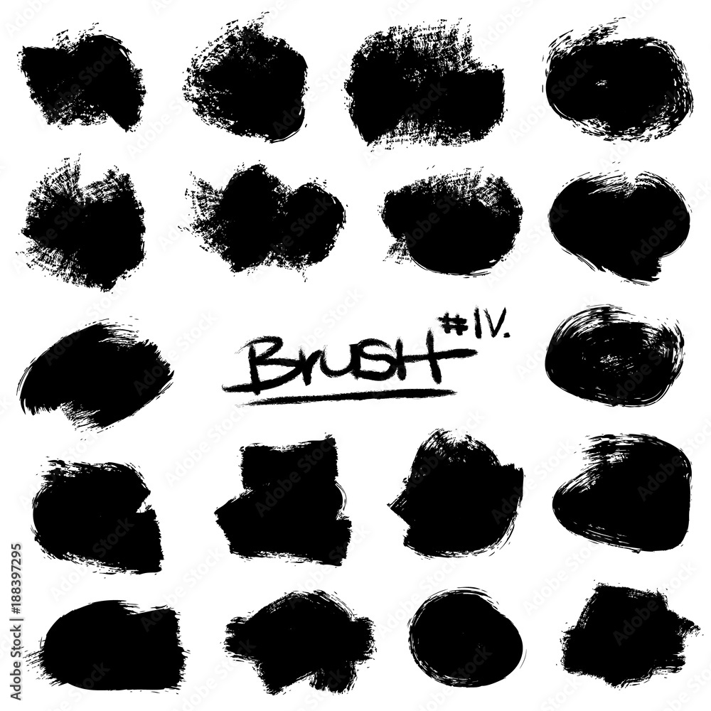 Collection of brush strokes, vector ink elements Collection of brush strokes, vector ink elements