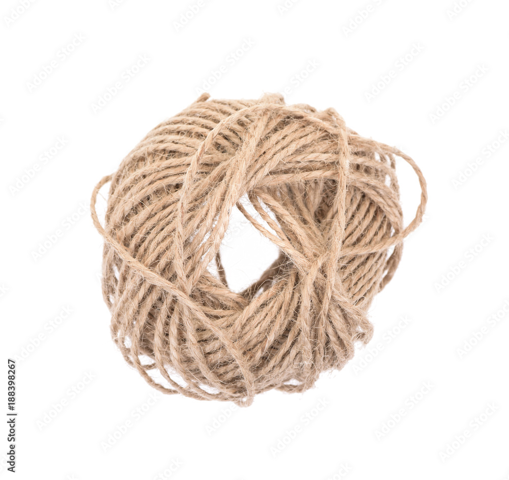 Twine isolated on white background. Top view. Twine isolated on white background. Top view.