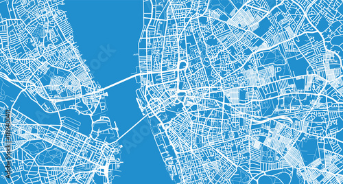 Urban vector city map of Liverpool, England
