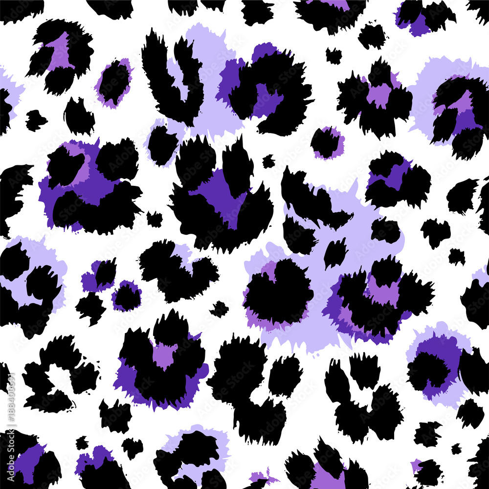 Naklejka premium Seamless ultraviolet violet leopard pattern. Vector.