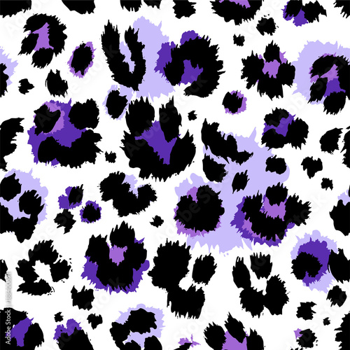 Seamless ultraviolet violet leopard pattern. Vector.