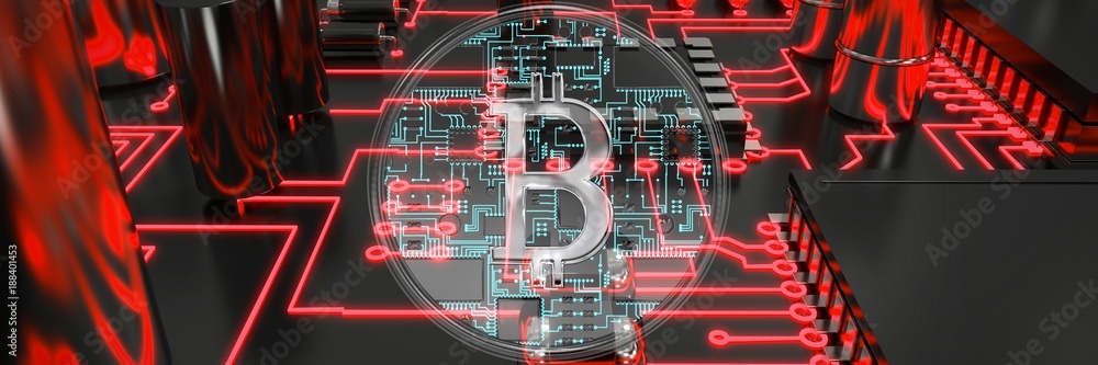 Fototapeta premium Composite image of bitcoin