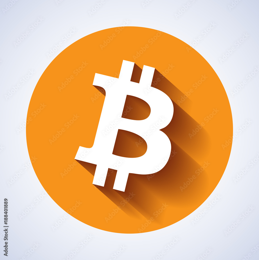 Crypto currency Bitcoin flat vector logo, icon for web, sticker for print. Bitcoin blockchain cryptocurrency. Crypto currency Bitcoin flat vector logo, icon for web, sticker for print. Bitcoin blockchain cryptocurrency.