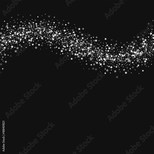 Amazing falling stars. Top wave with amazing falling stars on black background. Unusual Vector illustration.