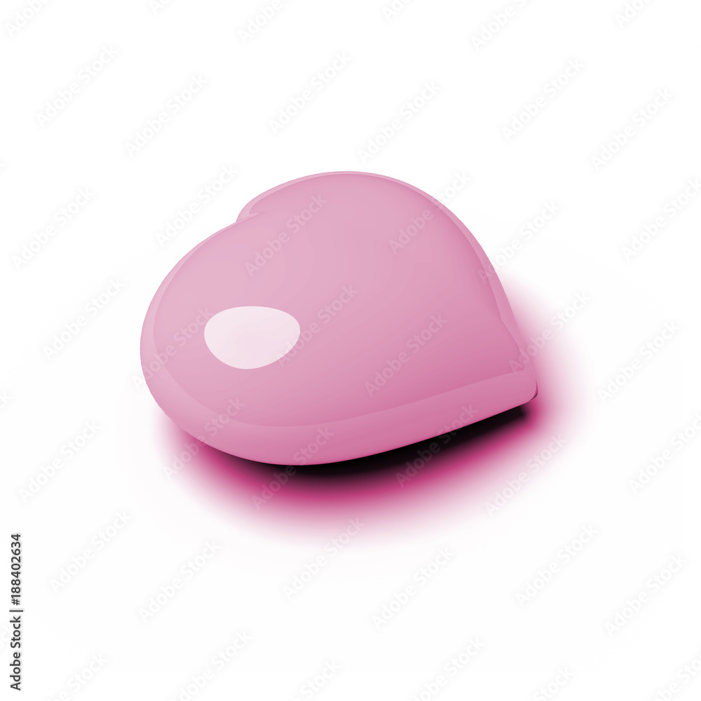 Pink heart on white background.Valentine concept.3d rendering. Pink heart on white background.Valentine concept.3d rendering.