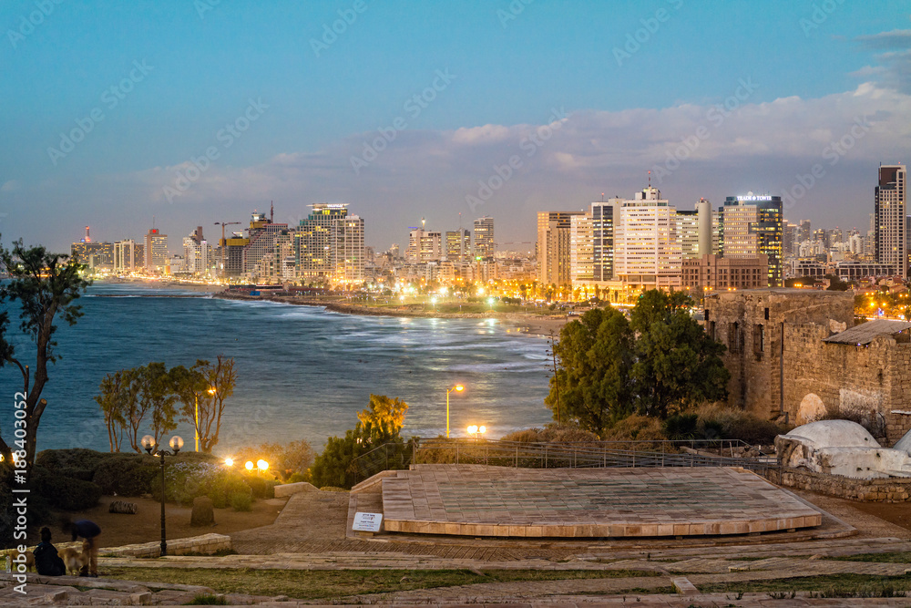 Tel Aviv. Night view from Jaffa.