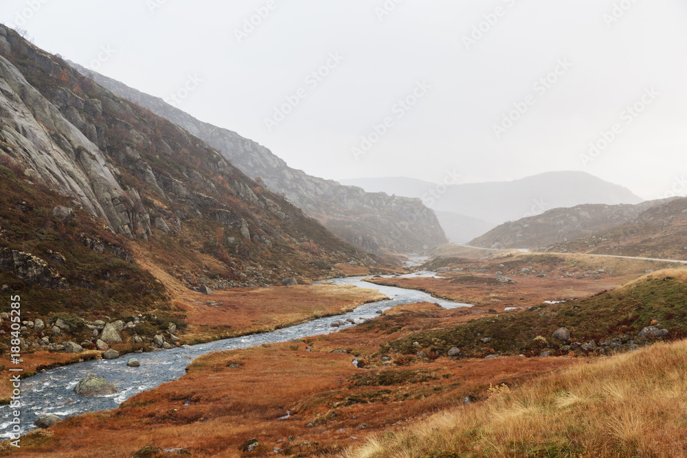 Small meandering mountain river Small meandering mountain river