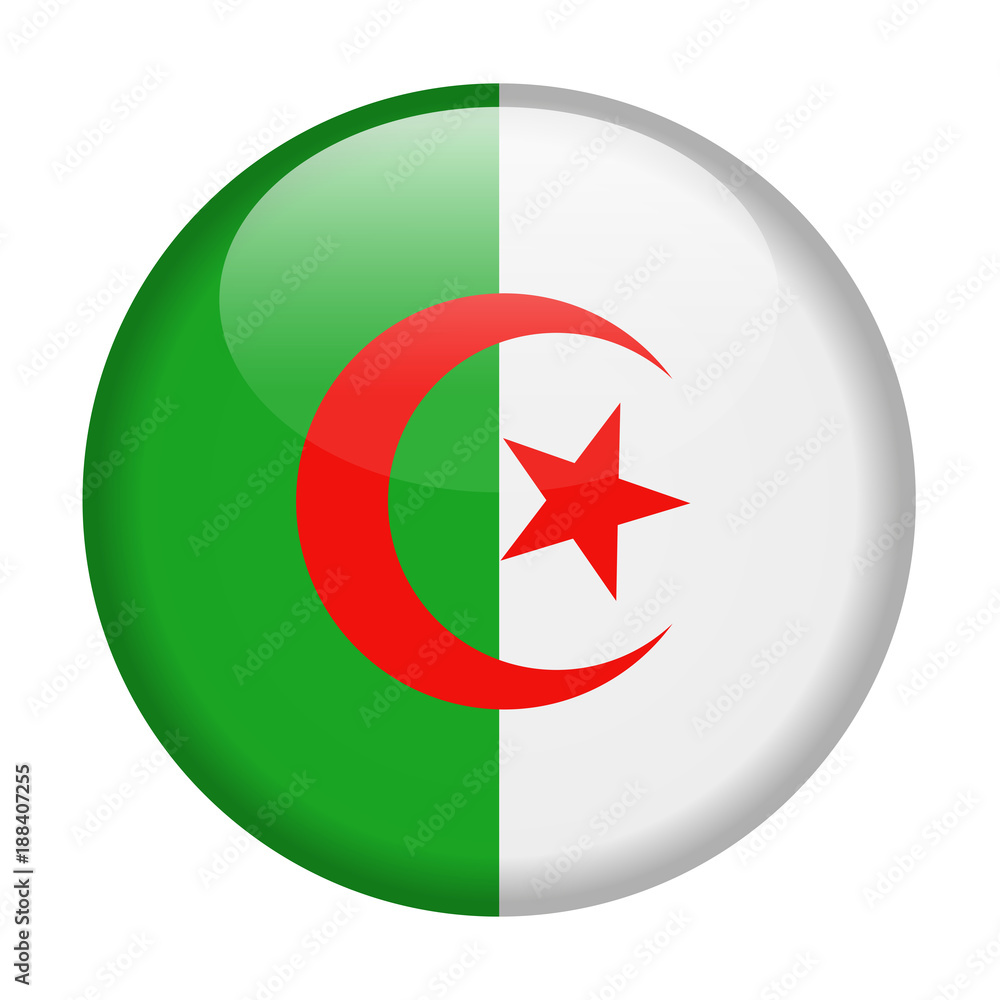 Algeria Flag Vector Round Icon Algeria Flag Vector Round Icon