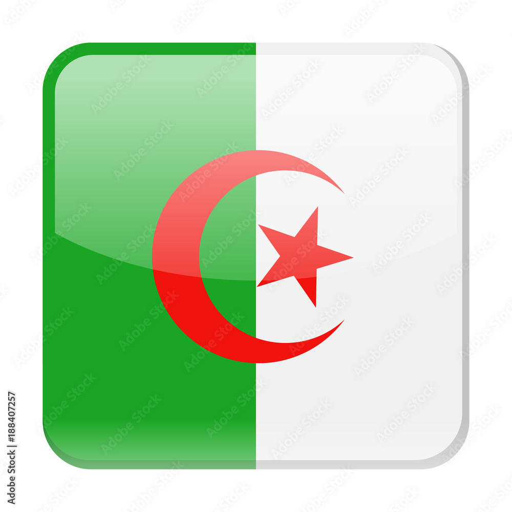 Algeria Flag Vector Square Icon Algeria Flag Vector Square Icon