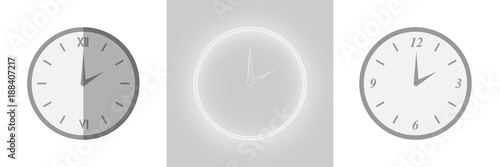clock icon flat set