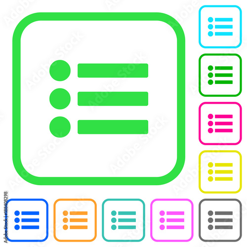 Bullet list vivid colored flat icons