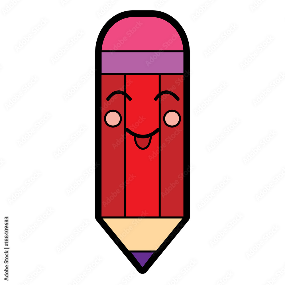 pencil happy school supplies kawaii icon image vector illustration design pencil happy school supplies kawaii icon image vector illustration design