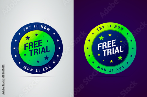 Free trial try it now emblem. 