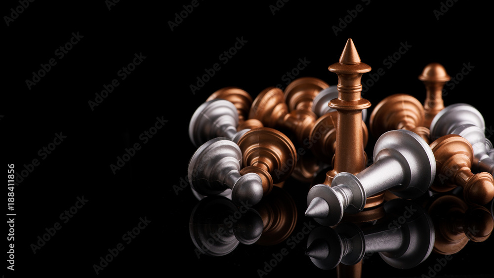 The concept of leadership and victory with chess king The concept of leadership and victory with chess king