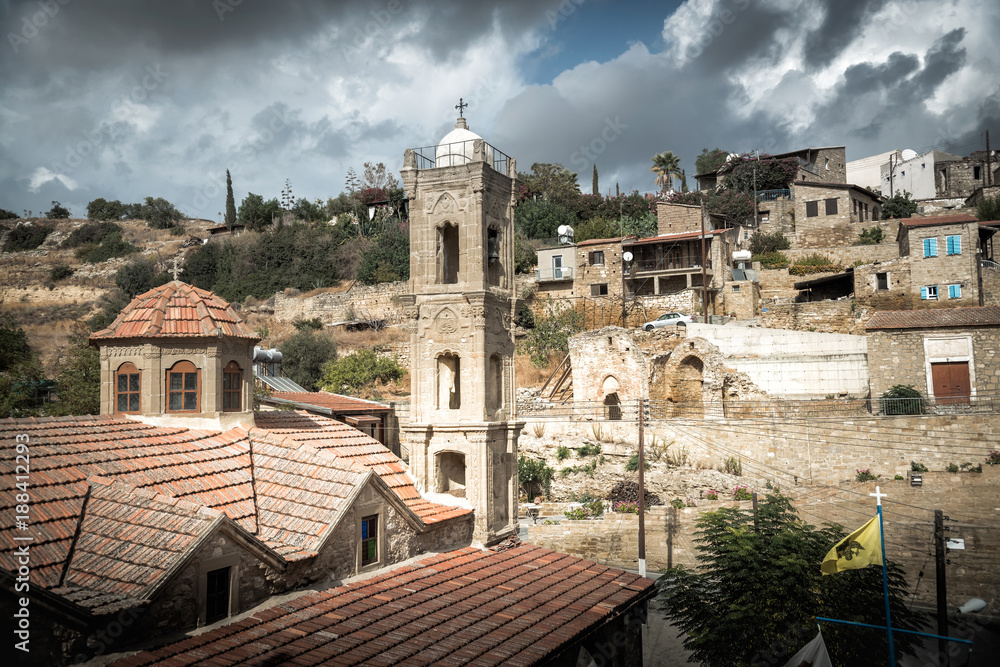 Tochni village, view over church. Larnaca District, Cyprus