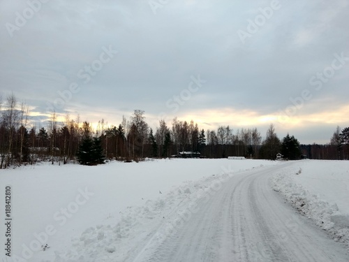 Winter road in Northern Norway