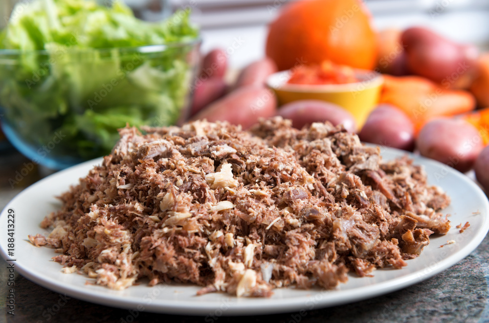 preparation of hachis parmentier, French cuisine preparation of hachis parmentier, French cuisine