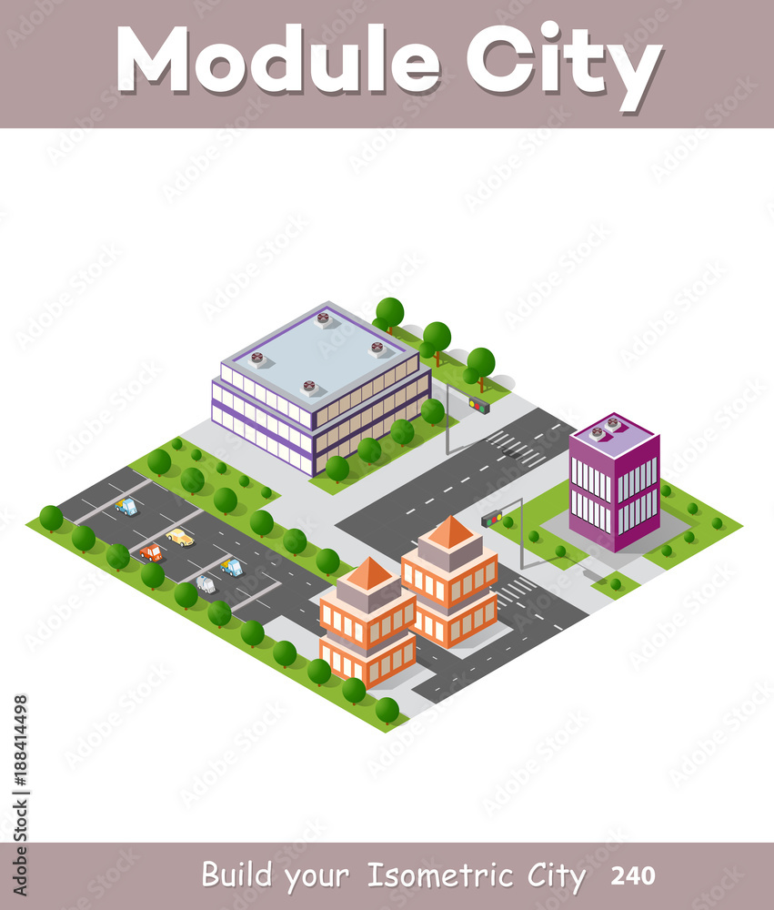 Naklejka premium Isometric urban skyscraper