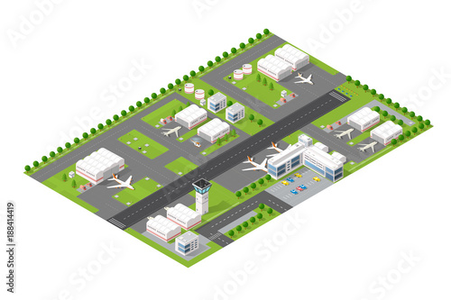 Isometric city airport