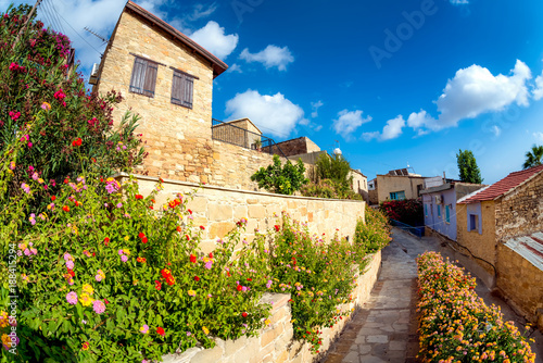 Cobbled street in small village of Tochni. Larnaca District, Cyprus photo