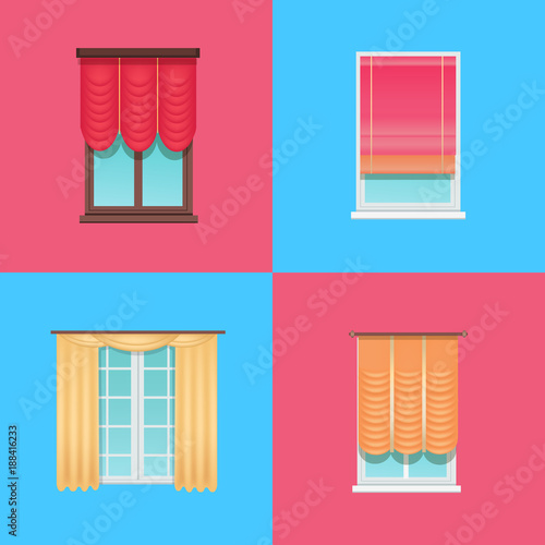 Set of Varied Interior Items Vector Illustration