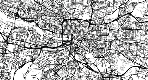 Urban vector city map of Glasgow, Scotland