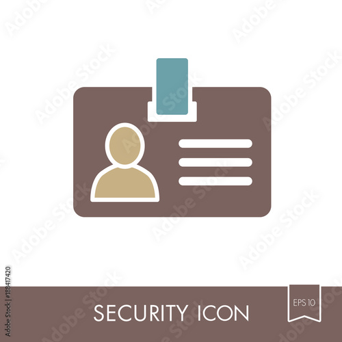 Id badge line icon. Identification card