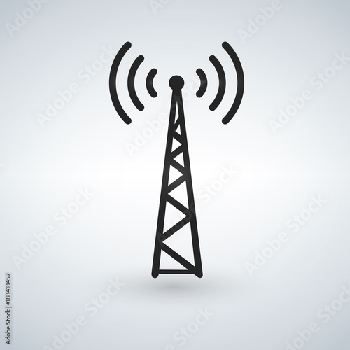 Cell Phone Tower, WIFI Antena black vector icon