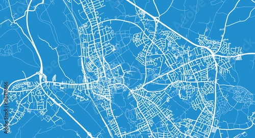 Urban vector city map of Oxford, England