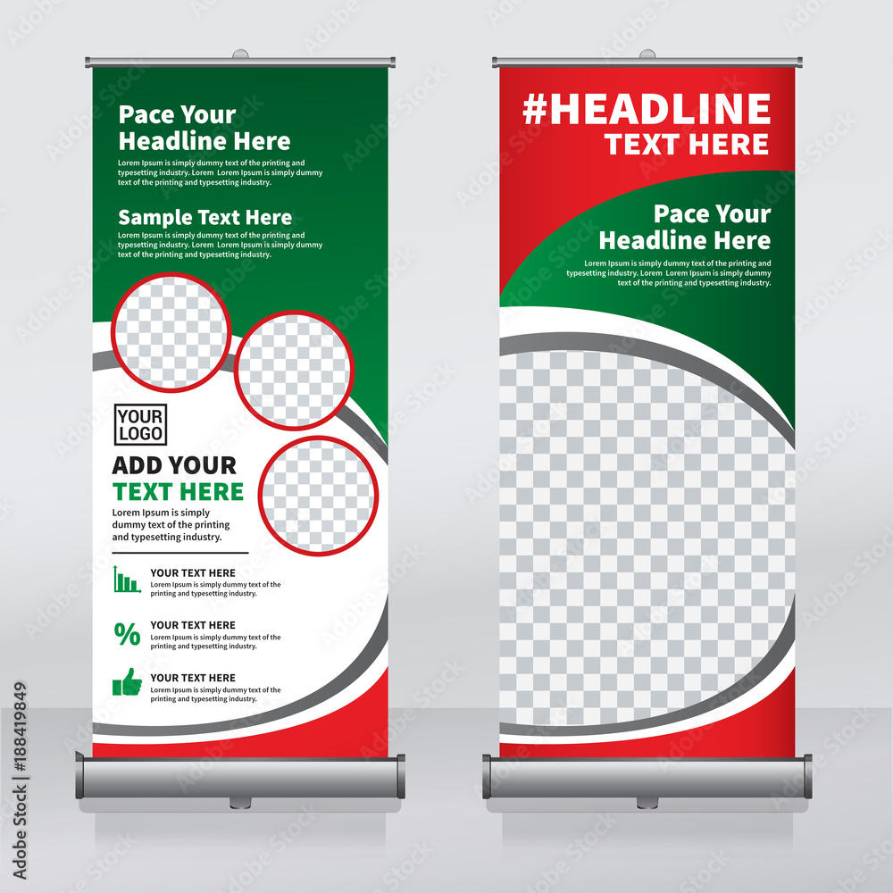Roll up banner design template, vertical, abstract background, pull up design, modern x-banner, rectangle size. Roll up banner design template, vertical, abstract background, pull up design, modern x-banner, rectangle size.