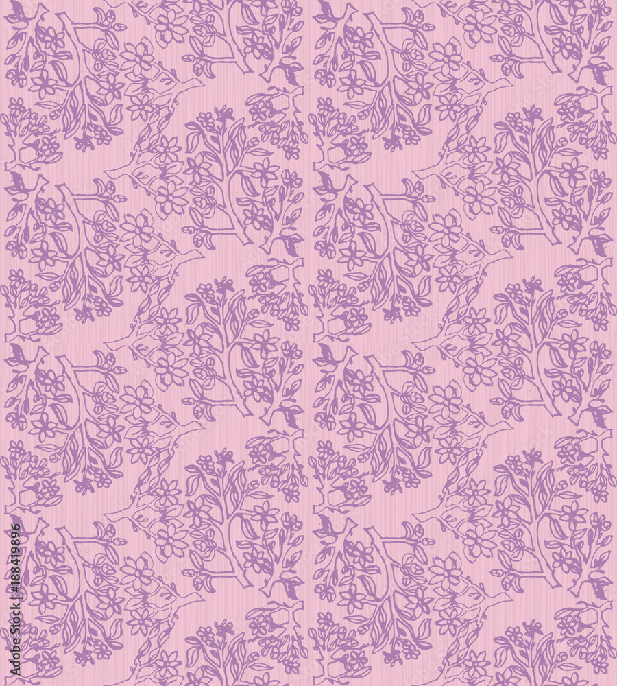 Hand drawing cherry blossoms. Seamless pattern. Spring. vector illustration. Eps 10.