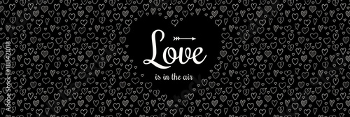 Valentine's Day - design of banner with sketch hearts. Vector.