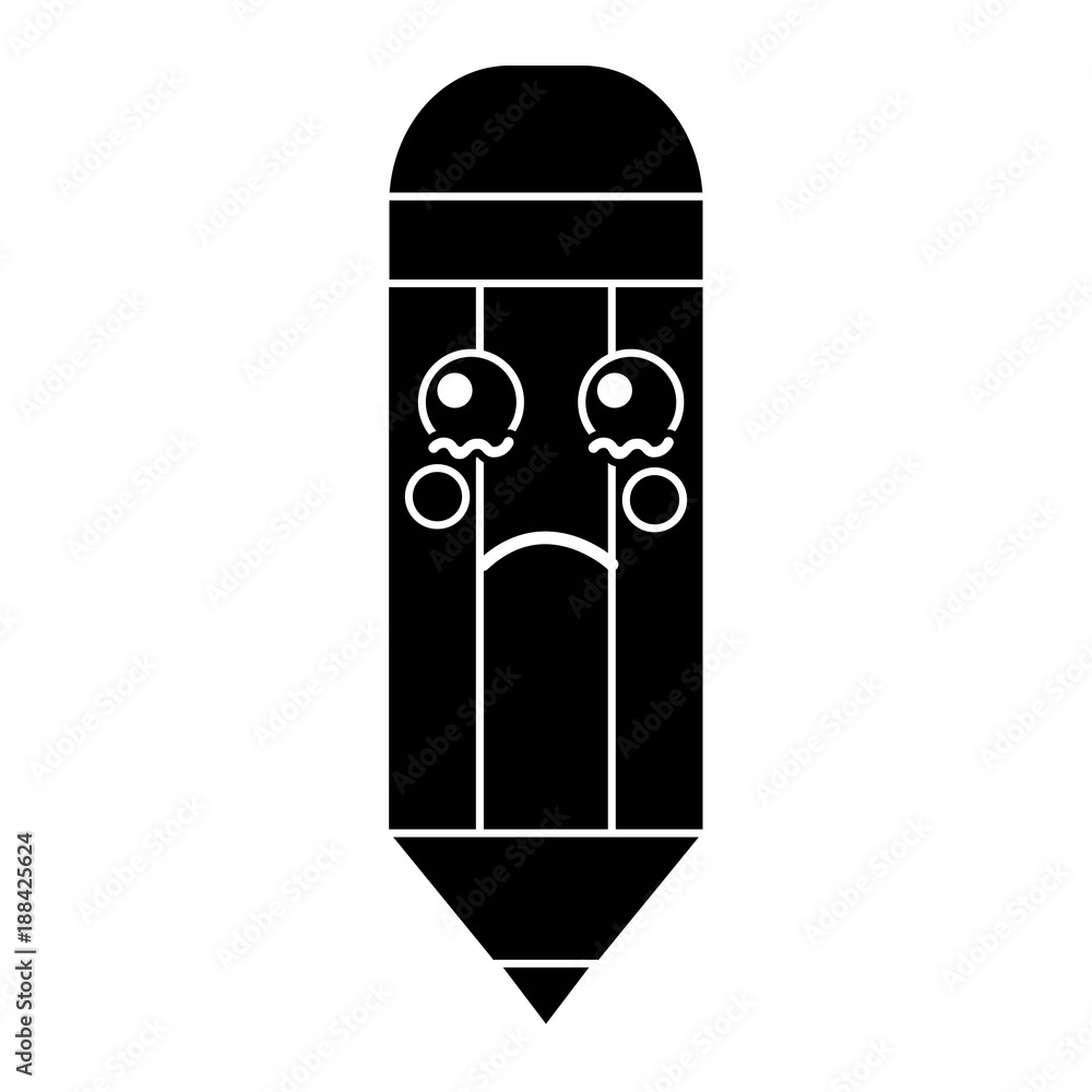 pencil sad school supplies kawaii icon image vector illustration design pencil sad school supplies kawaii icon image vector illustration design
