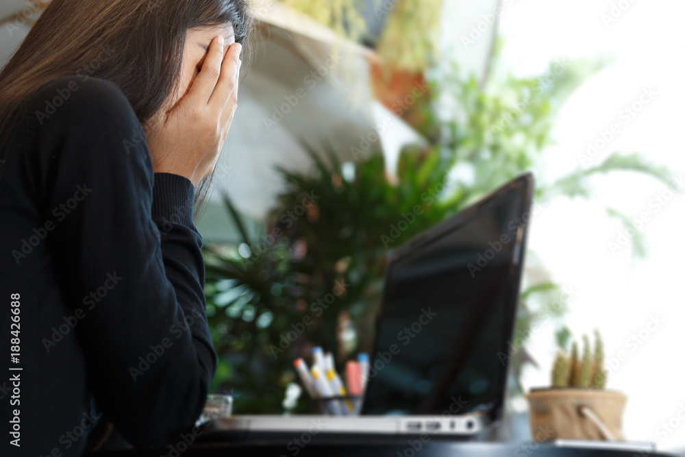 Business women are tired of work. Business women are tired of work.