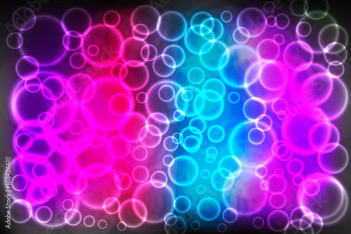 Scattered the glowing circles. Abstract colorful vector background. Easy to edit design template.