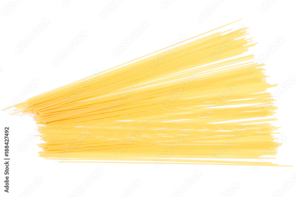 Macaroni spaghetti on white background