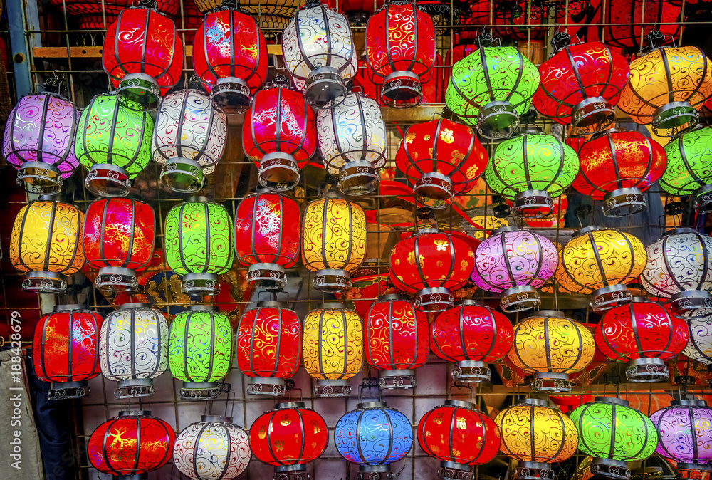 Colorful Chinese Paper Lanterns Panjuan Flea Market  Beijing China
