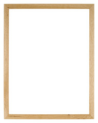 Empty picture frame of light oak wood