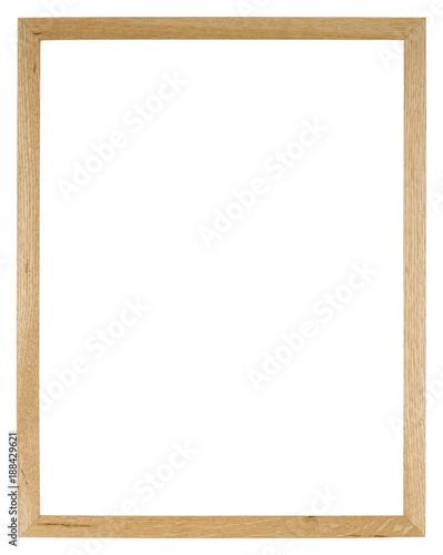 Empty picture frame of light oak wood