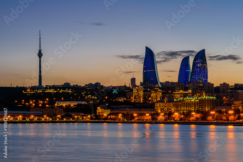 Night view of Baku photo