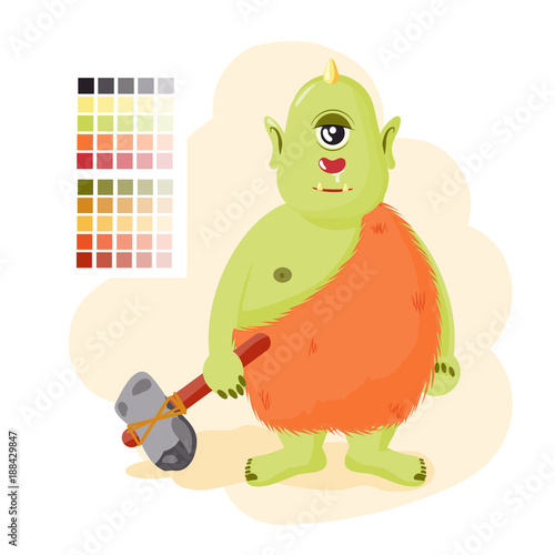 The Cyclops keeps the hammer. The troll has a runny nose. Stupid character villain