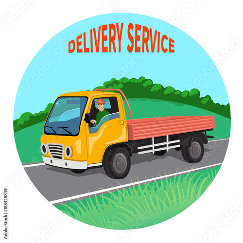 City truck with driver