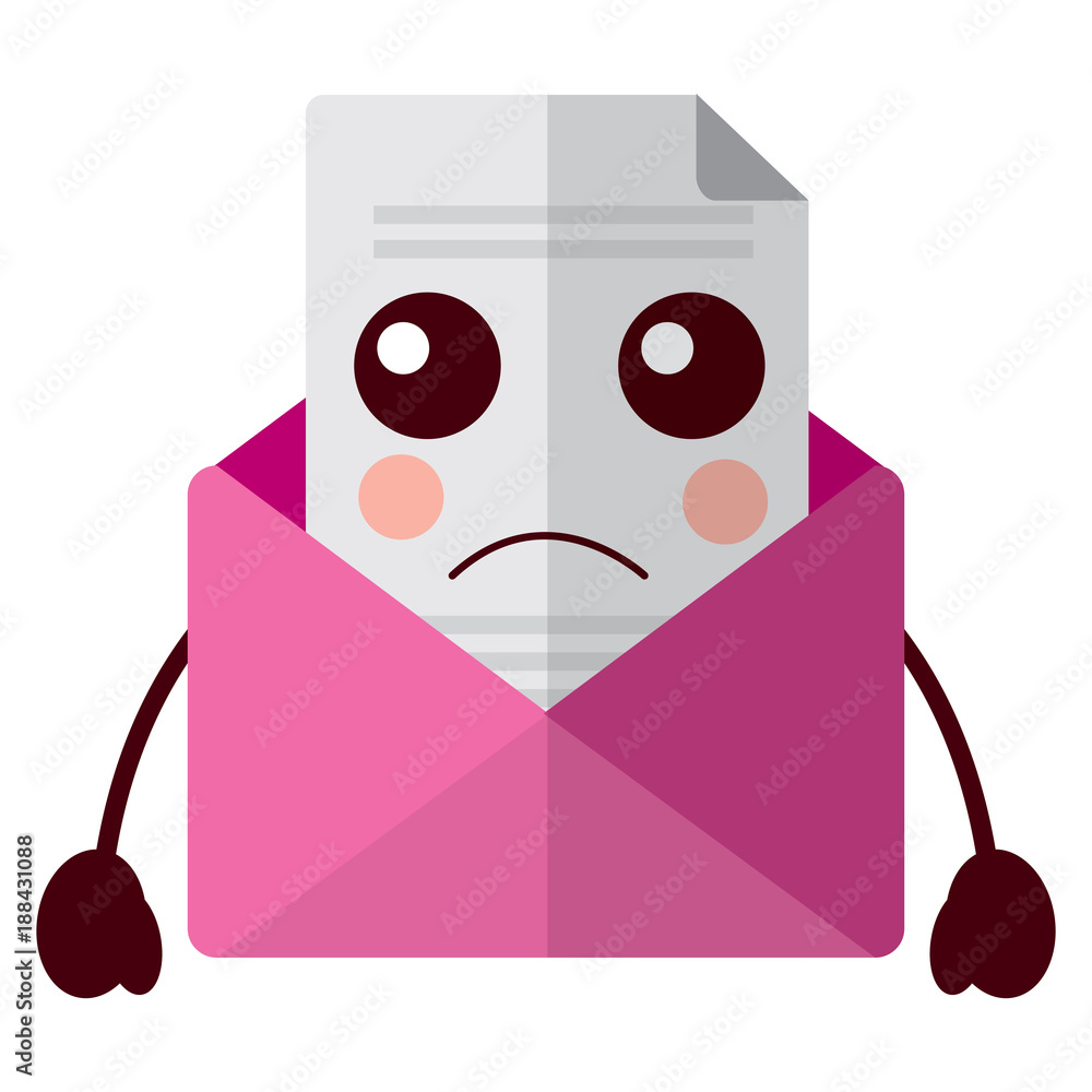 kawaii email envelope letter message cartoon vector illustration kawaii email envelope letter message cartoon vector illustration
