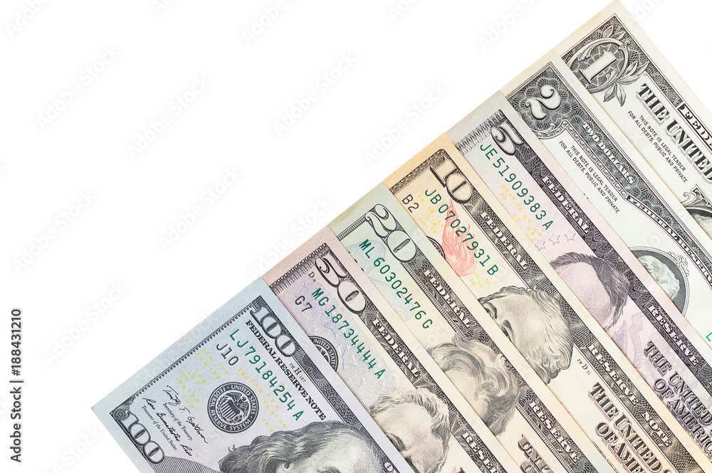 Us dollar bill isolated on white background. Us dollar bill isolated on white background.
