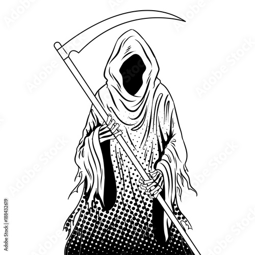 Grim reaper coloring book vector