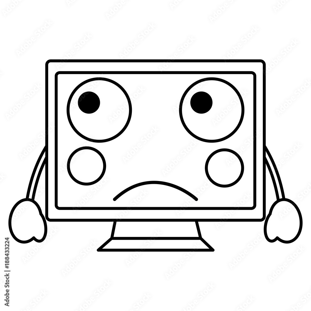 sad computer monitor kawaii icon image vector illustration design sad computer monitor kawaii icon image vector illustration design